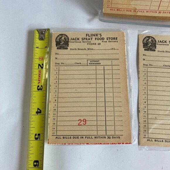 Lot Vintage 1940's Flink's Jack Sprat Food Store Invoice Book Receipt Ledger Ad - Picture 2 of 8